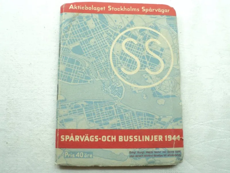Tradera Järn- & Spårvägsmemorabilia<Spårvägs- och buslinjer i Stockholm, 1944 (Spårvagn, buss)