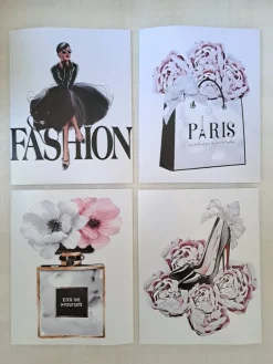 Tradera 4st bilder fashion mode motiv print tryck poster^ Ramar