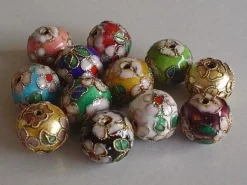 Tradera 50st Cloisonne Pärlor - Runda 13mm - Blandade Färger^ Smyckestillverkning