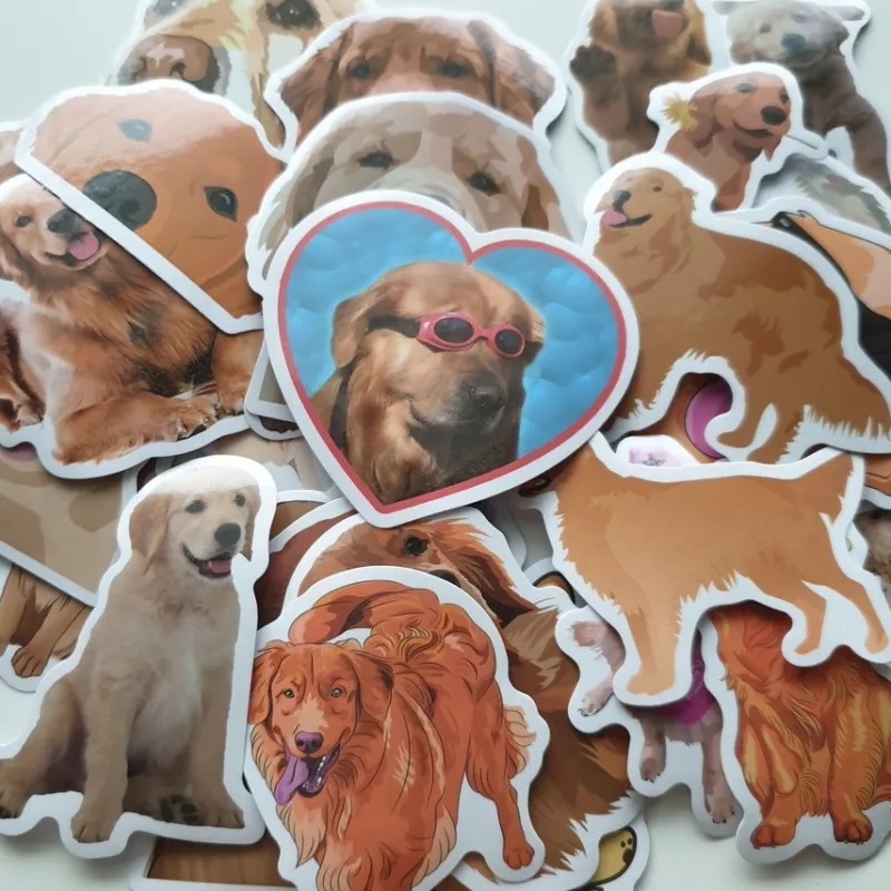 Tradera 28st golden retriever, hund klistermärken/stickers> Pyssla & Måla
