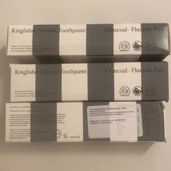 Tradera Tandvård<3st Kingfisher Natural Toothpaste Charcoal Fluoride Free 100ml