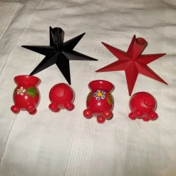 Tradera 6st äldre små julljusstakar> Högtider