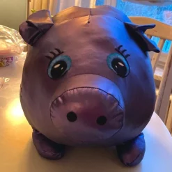 Tradera Sparbössor<Söt lila spargris i siden