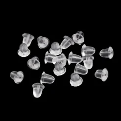 Tradera Smyckestillbehör<10st 4mm små ploppar plastpluppar bakstycken ploppar lås i gummi allergivänliga