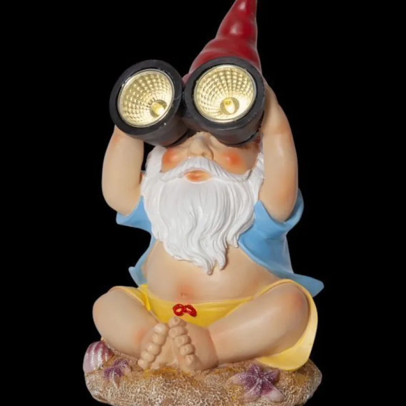 Tradera Trädgårdsdekorationer<1st Ny Solcellsdekoration Tomte med KIKARE Gårdstomte Solcell Solcellsbelysning