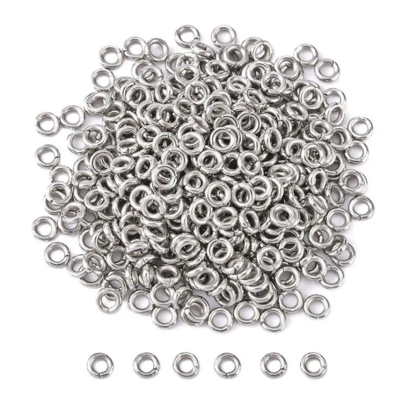 Tradera 20st 4x1mm öppna Bindringar 304 Rostfritt stål^ Smyckestillverkning