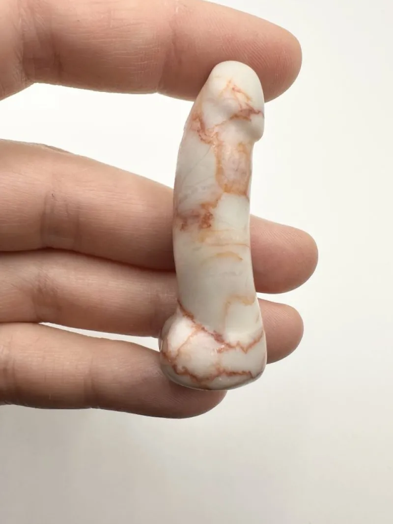 Tradera Sten Skulptur. Rosetta Jaspis. Fallos, Penis.^ Ädelstenar