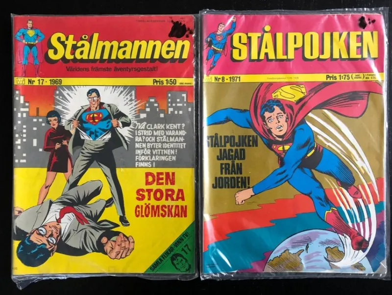 Tradera Stålmannen Nr 17-1969 och Stålpojken Nr 8-1971> Serier Övriga Världen