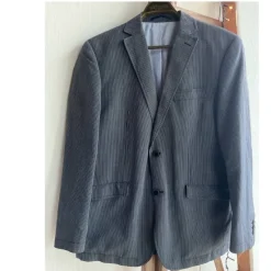 Tradera STNS by Stones mörkgrå kostymjacka med vita ränder, storlek 50^ Herrkläder