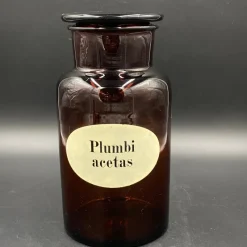 Tradera Medicinska Prylar<Stor apoteksflaska i glas | Plumbi acetas | Vintage | Apoteksflaska, apotek burk