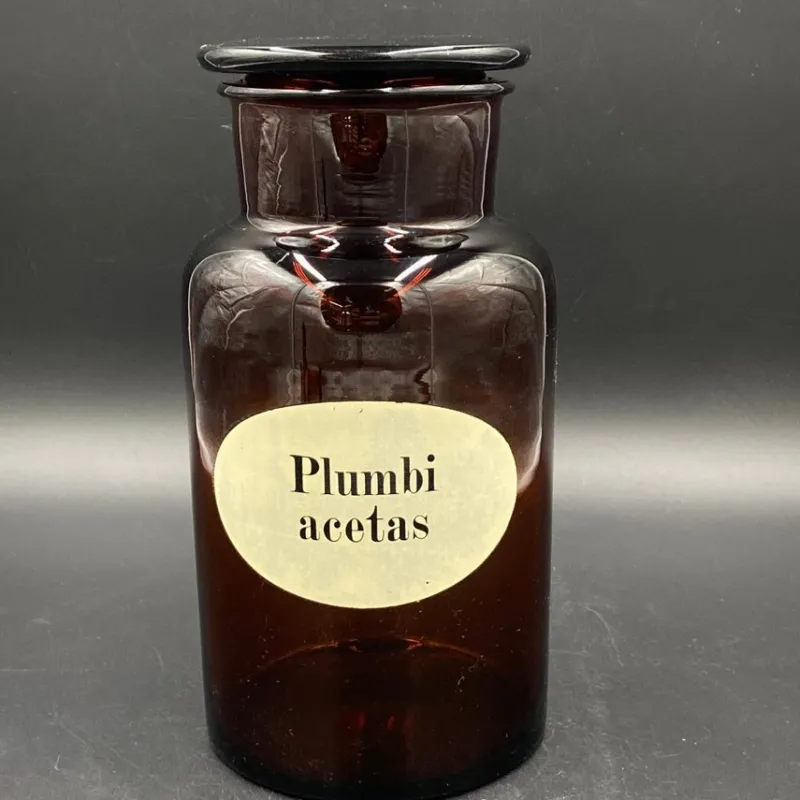 Tradera Medicinska Prylar<Stor apoteksflaska i glas | Plumbi acetas | Vintage | Apoteksflaska, apotek burk