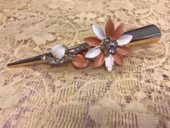 Tradera Stort vackert Blomma Hårspänne med strass> Håraccessoarer