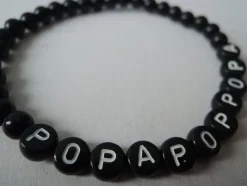 Tradera Egendesignade Smycken<Svart bokstavsarmband