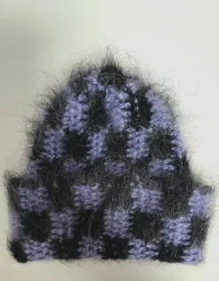 Tradera Svart, lila mössa> Huvudbonader