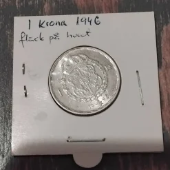 Tradera Svensk silverkrona från 1946 40%silver^ Svenska Mynt