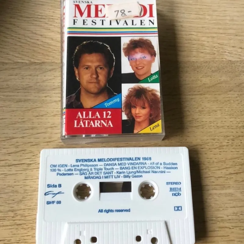 Tradera Svenska Melodifestivalen 1988 kassettband kassett^ Kassettband