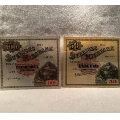 Tradera Svenska sedlar från 1939^ Sedlar