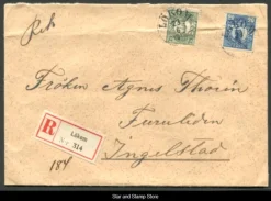 Tradera Sverige | F 80 + 85 på vackert rekbrev Lökom-Ingelstad 23-6-1919^ Sverige