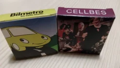 Tradera Reklamprylar<Tablettaskar med Cellbes och Bilmetroreklam