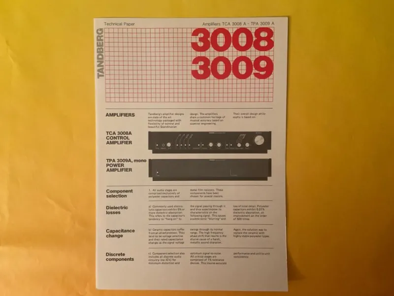 Tradera Priskuranter & Kataloger<TANDBERG. BROSCHYR. 3008/3009. HI-FI. STEREO. AUDIO. LJUD OCH BILD