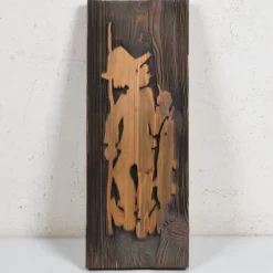 Tradera Tavla i trä - Trärelief - Relief - Väggrelief - Fiskare - Hantverk - Överammer ?^ Reliefer