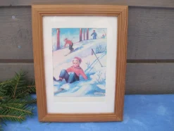 Tradera Tavla Månadstavla Februari Kerstin Frykstrand TRYCK Signerad GLASAD INRAMNING.^ Grafik & Teckningar