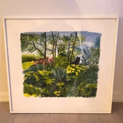 Tradera Tavla Svart Katt, Litografi Evy Låås^ Grafik & Teckningar