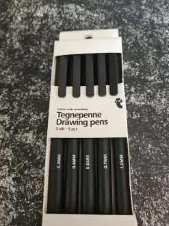 Tradera Tecknarpennor - 5 st Olika mått 0.2 - 1.0 mm / SVART> Scrapbooking