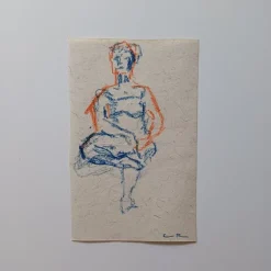 Tradera Teckning krita Signerad^ Övrig Konst