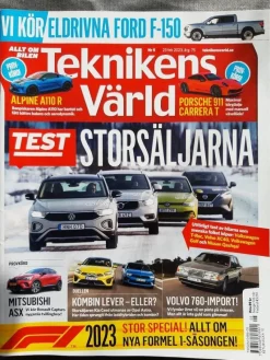 Tradera Teknikens Värld nr 5 2023: VW T-Roc TSI 150 + Golf 1,0 eTSI, Volvo XC40 B4> Tidskrifter