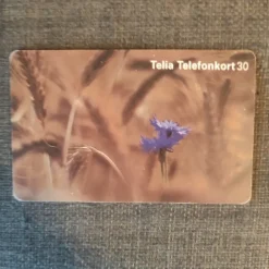 Tradera Telefonkort<telia telefonkort 30 blå blomma