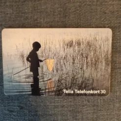 Tradera Telefonkort<Telia Telefontkort 30 - Motiv: Barn med håv vid sjö