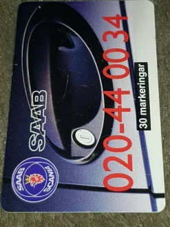 Tradera Telefonkort<Telia Telefontkort Saab 020-44 00 34