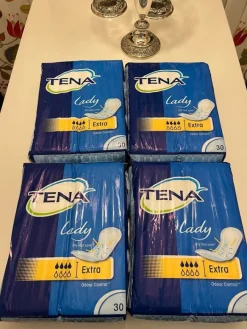 Tradera Hudvård<TENA, Lady, Extra, Fyra st 30-pack - totalt 120 bindor.