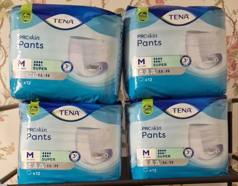 Tradera Hjälpmedel<TENA M ProSkin Pants Super stl M | Byxskydd 4 x 12 st i oöppnade förpackningar