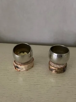 Tradera Tenn Jokkmokkstenn snapskupa 2 st> Hemslöjd