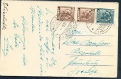 Tradera Thingvellir Tingvalla Island skickat 1953 OBS Frankering äldre fiskfrimärken^ Norden