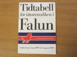 Tradera Tidtabeller<Tidtabell för tätorts trafiken i Falun 1989
