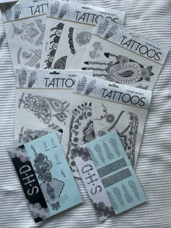 Tradera Tillfälliga tatueringar 7 st i oöppnad förpackningar^ Tatuering