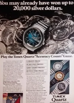 Tradera TIMEX - TIMEX QUARTZ, REKLAM TIDNINGSANNONS 1977^ Övrigt Klockrelaterat