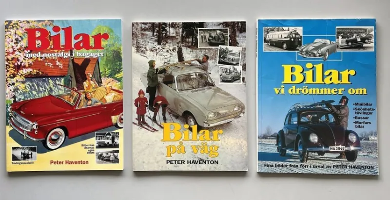 Tradera Mobilia<Tre ex av Peter Haventons nostalgiska och mycket välillustrerade bilböcker