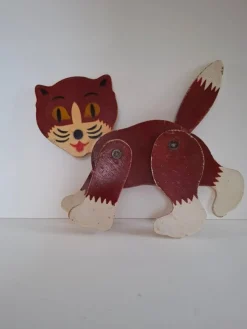 Tradera Övriga Samlarleksaker<Träleksak katt - Retro leksak