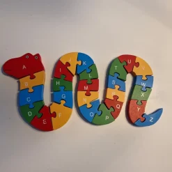 Tradera Träpussel ABC Bokstäver och siffror pusselormorm pussel i trä> Barnspel & Pussel