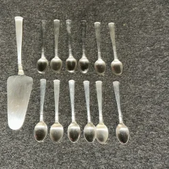 Tradera Tårtspade, 12 st kaffeskedar i silver , Rosenholm Jacob Ängman> Silver