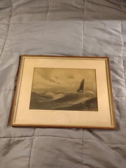 Tradera Tryck med motiv av segelbåt^ Övrig Konst