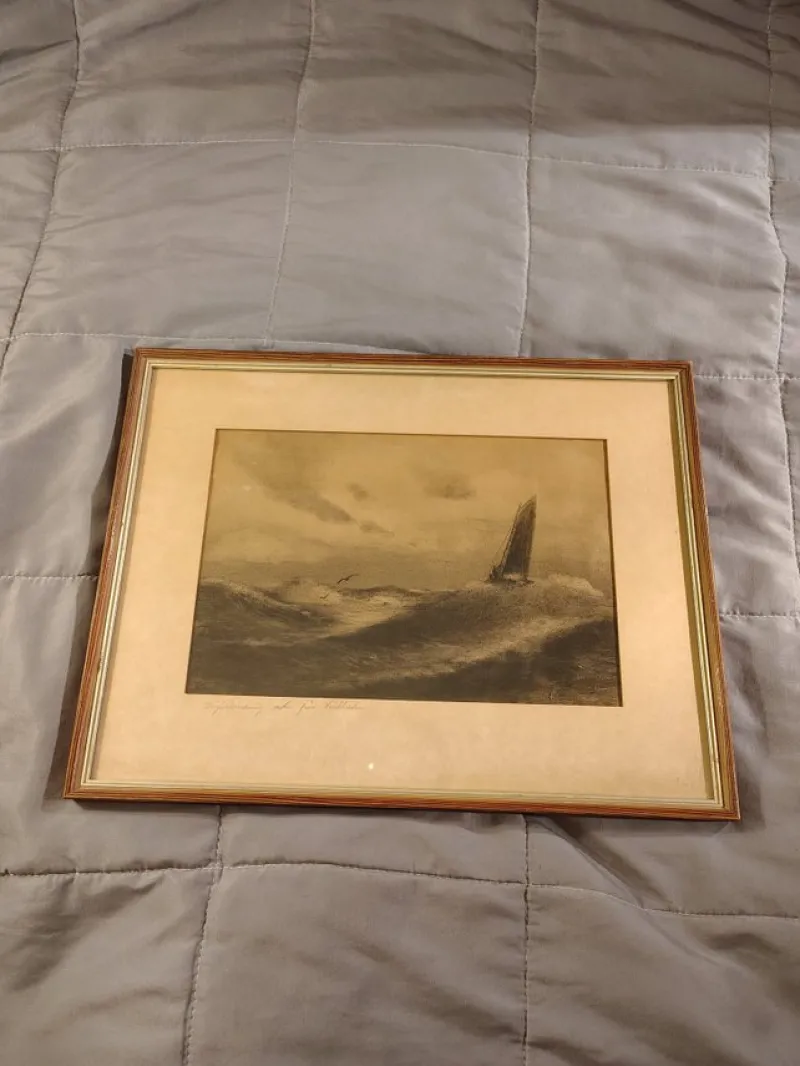 Tradera Tryck med motiv av segelbåt^ Övrig Konst