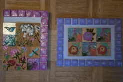 Tradera Två tavlor av konstnären Homeira Montazavi^ Inredningsdetaljer