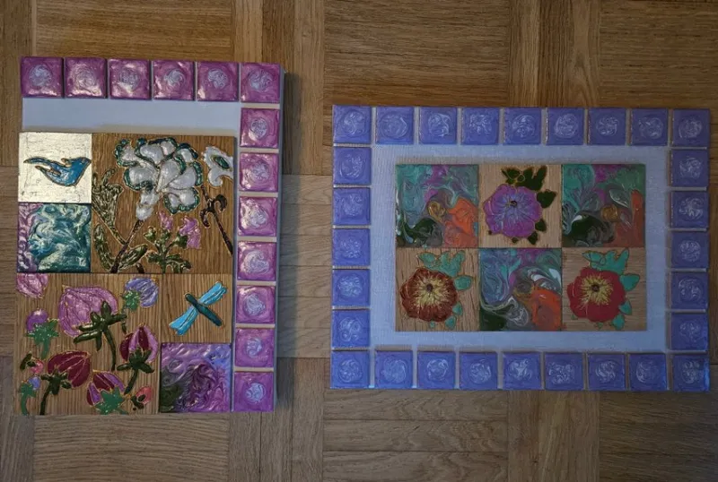 Tradera Två tavlor av konstnären Homeira Montazavi^ Inredningsdetaljer