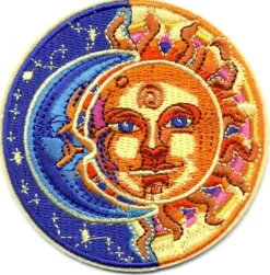 Tradera Tygmärke - ockult sol-måne -Apollons märke - PRESENT!! -> Tygmärken & Pins