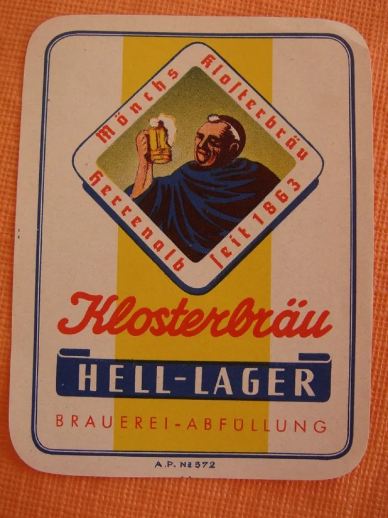 Tradera Tyskland Gammal tysk öletikett Klosterbräu HERRENALB^ Breweriana